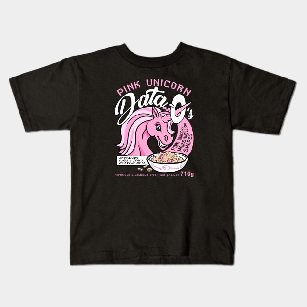 Pink Data Unicorn Kids T-Shirt by chadsuniverse